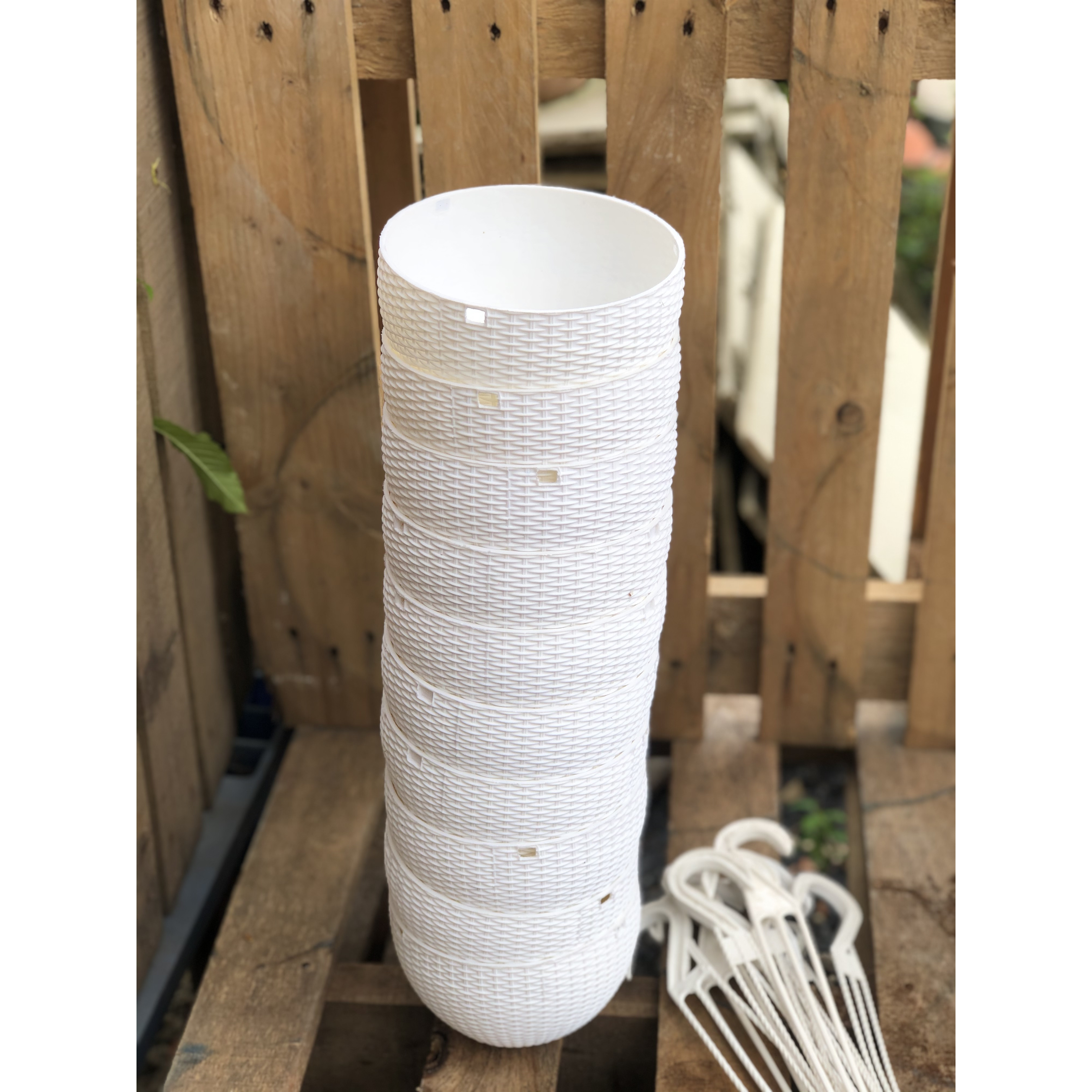 Bộ 10 chậu treo trồng cây mây đan tròn fi 16 x 8 cm