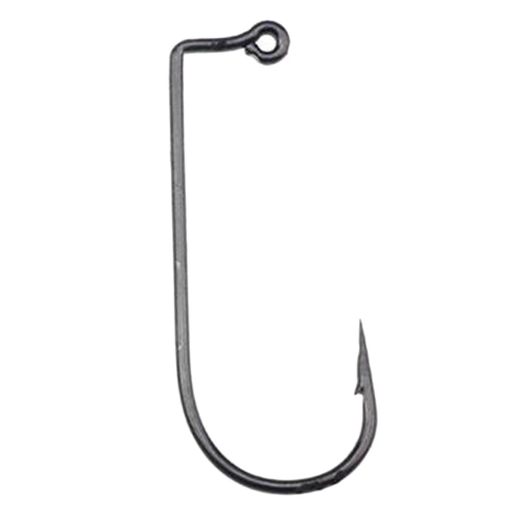 100pcs Worm Fishing Hooks Carbon Steel Jig Barbed Hook for Big Fish
