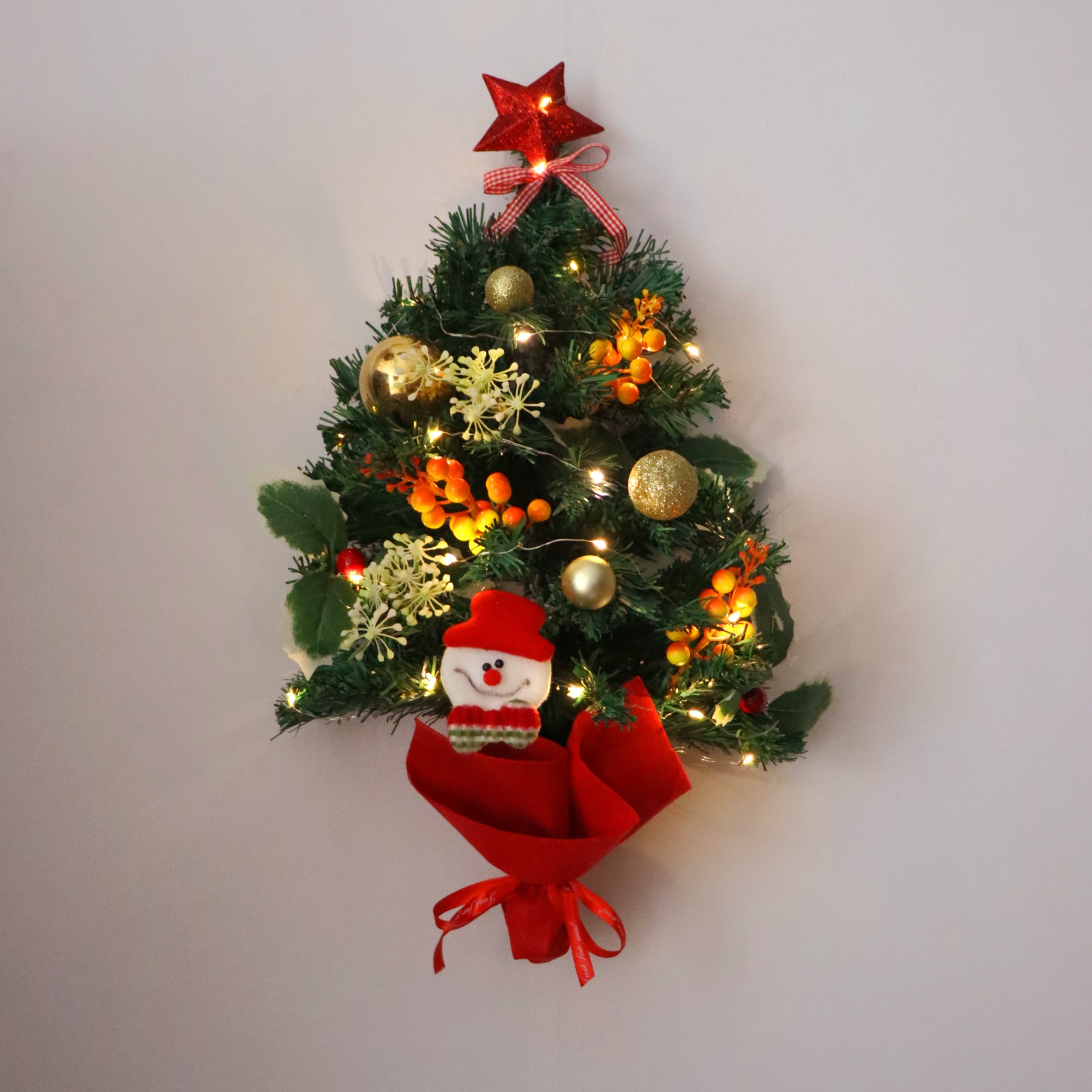 Cây Thông Treo Trang Trí Giáng Sinh Màu Sắc 55cm tặng đèn