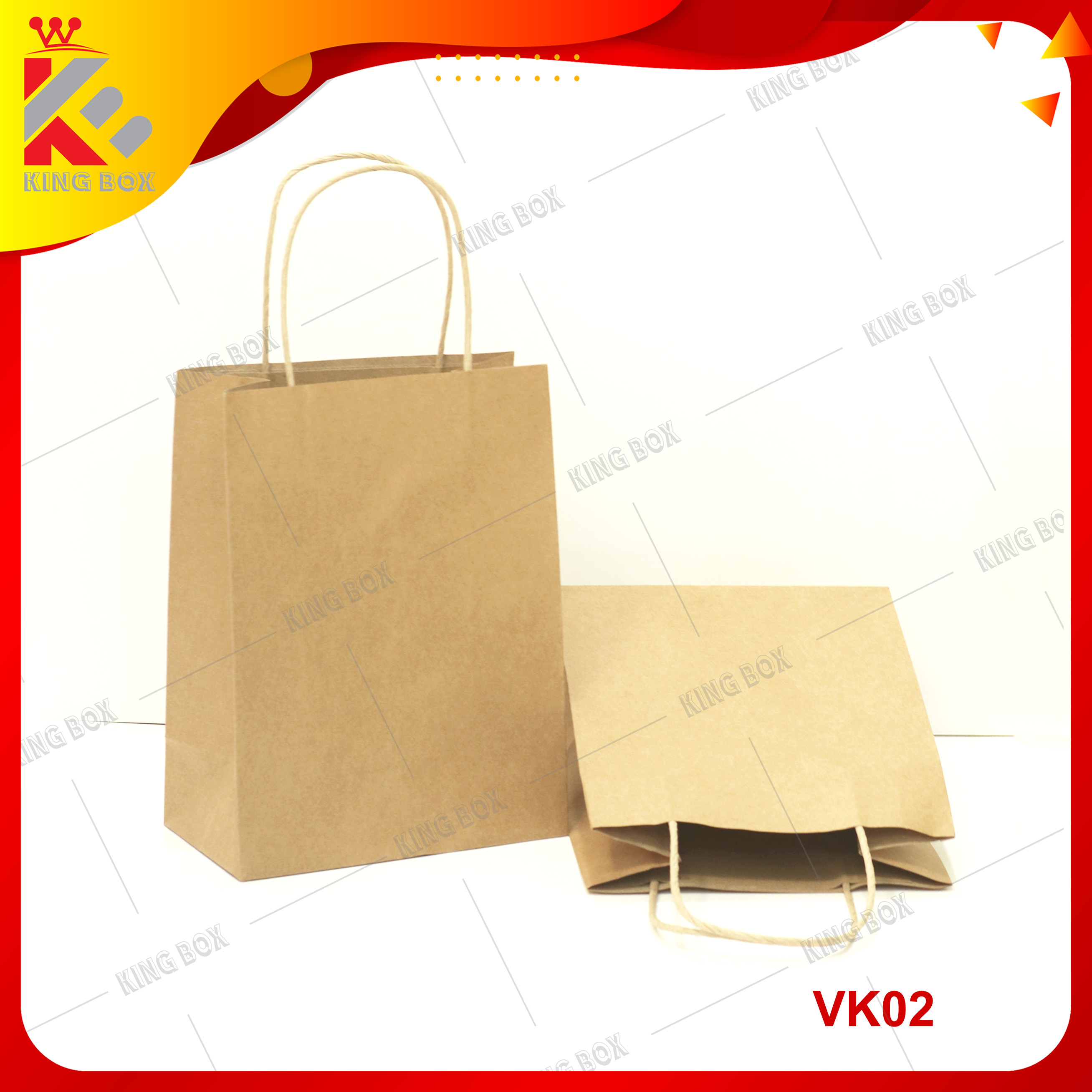 Túi giấy KRAFT có quai loại dày 120GSM nhiều kích cỡ KINGBOX