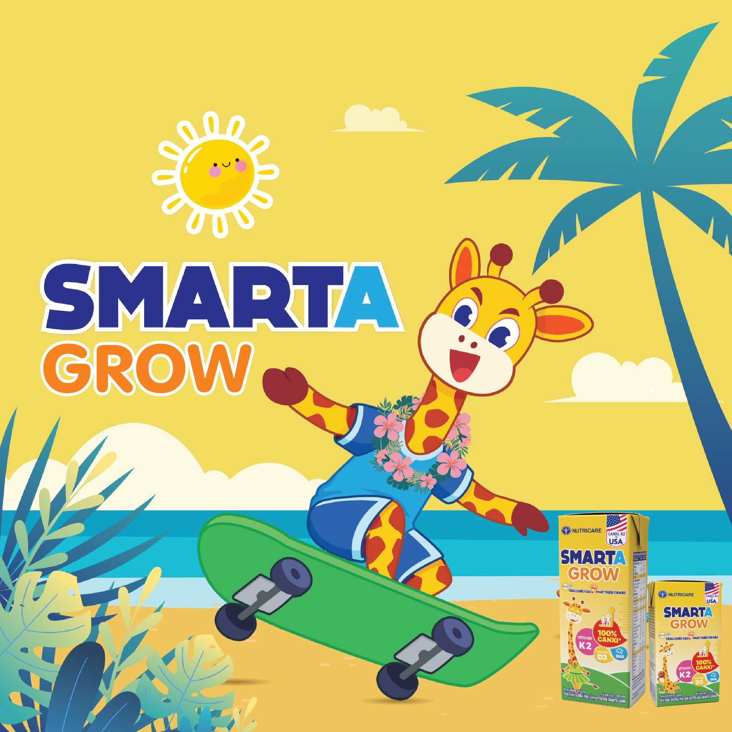 [Mua 11 lốc tặng 1] Sữa nước Nutricare Smarta Grow vị trái cây nhiệt đới (110ml)