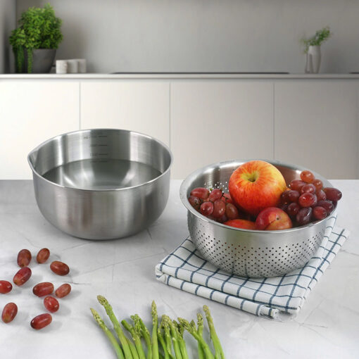 Set âu và rổ inox GKÖCH 2IN1 MYXED1718 (KT 20,5cm và 21cm) hàng chính hãng