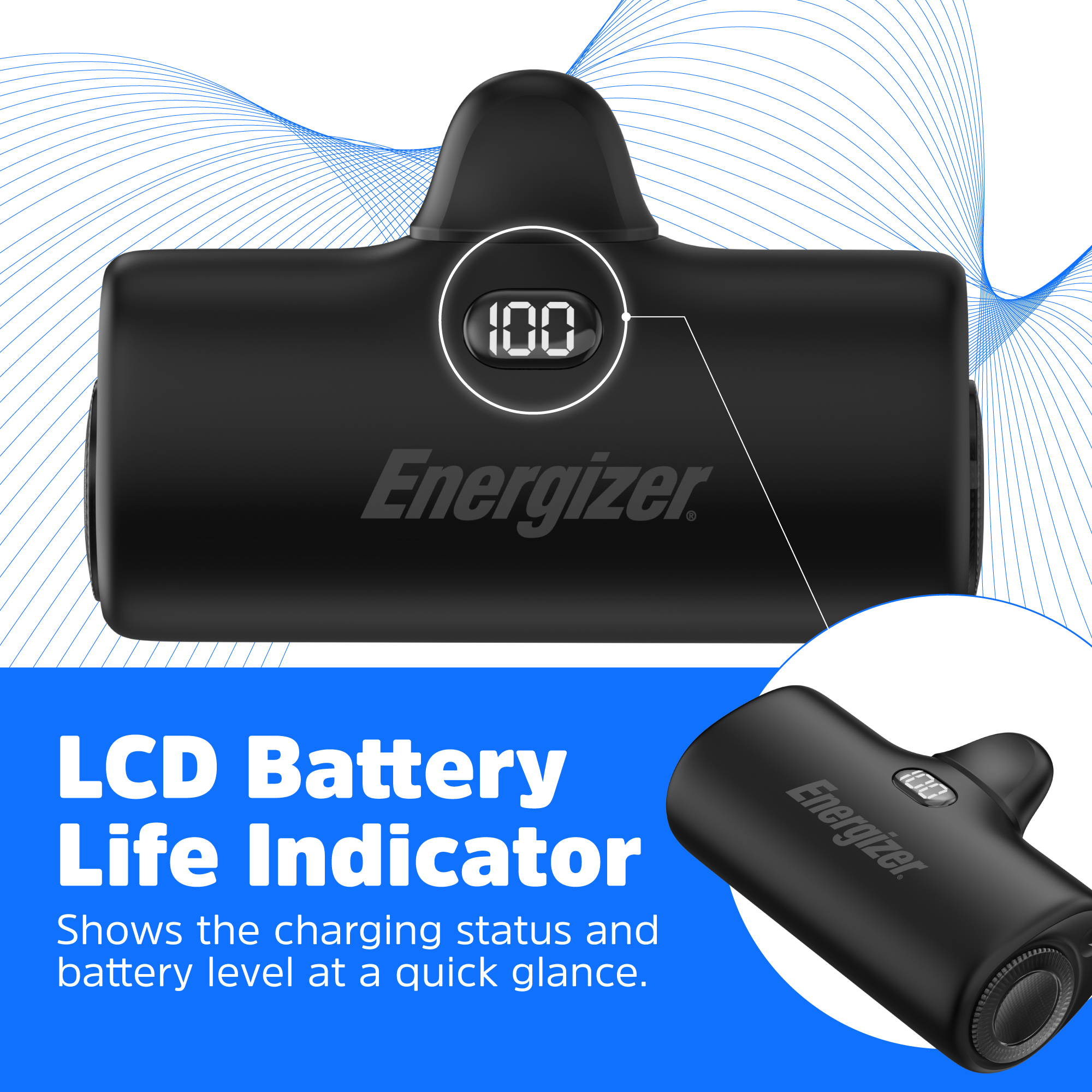 Sạc dự phòng Energizer 4,600mAh 3.6V Li-ion UE4600PQBK,Sạc nhanh PD 22.5W, bảo hành 24 tháng 1 đổi 1 - Hàng chính hãng
