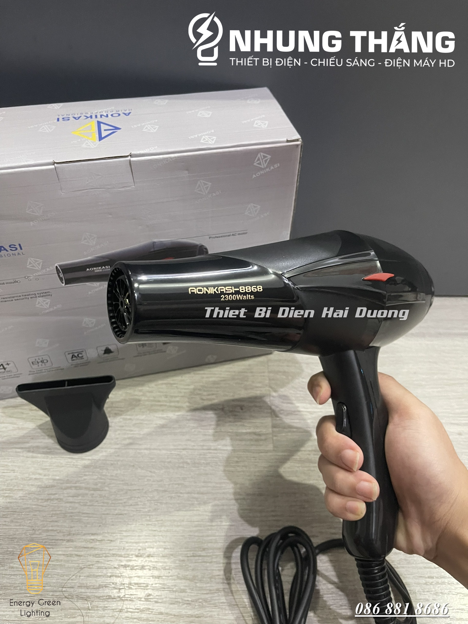Máy Sấy Tóc Cao Cấp AONIKASI-8868 2 chiều 2300W - Có Mùi Thơm