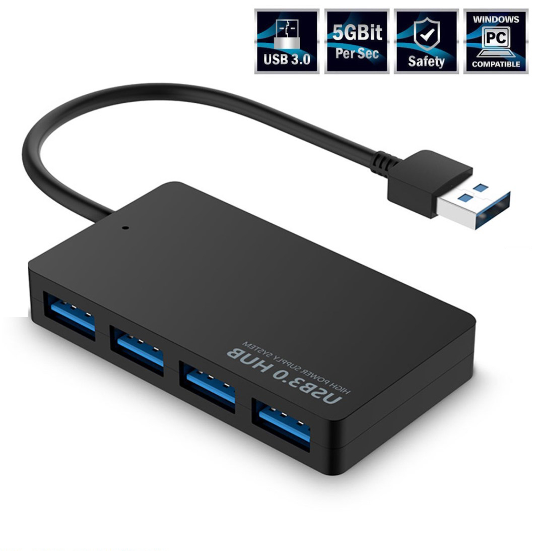 Hub USB 3.0 Tốc Độ Cao , Bộ Chuyển Đổi Chia 4 Cổng USB Cho PC, Máy Tính Xách Tay