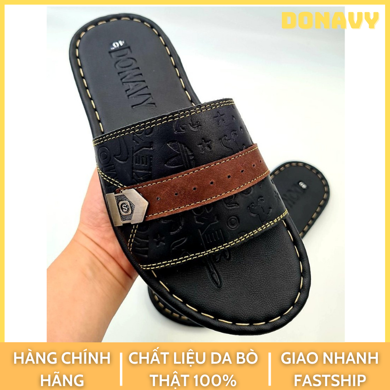 Dép Quai Ngang Nam Thời Trang Cao Cấp Kiểu Đính Khuy Bắt Mắt
