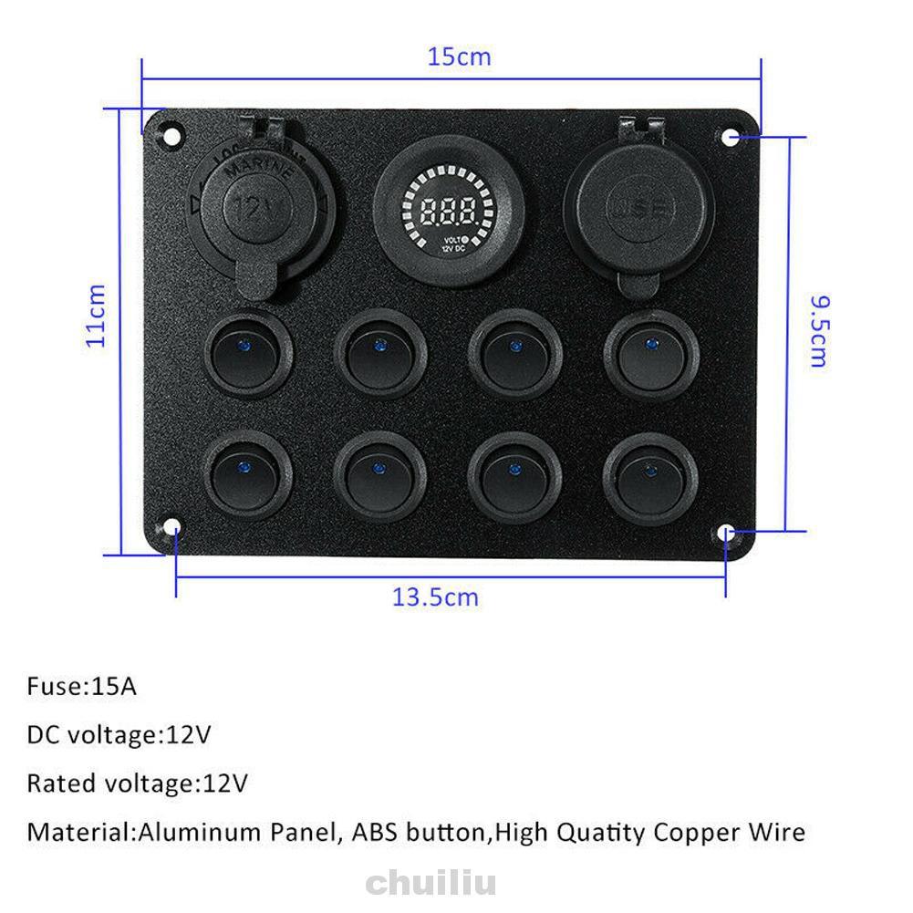 Bảng Công Tắc 8 Nút Chống Nước Cho Xe Hơi / Tàu Thuyền