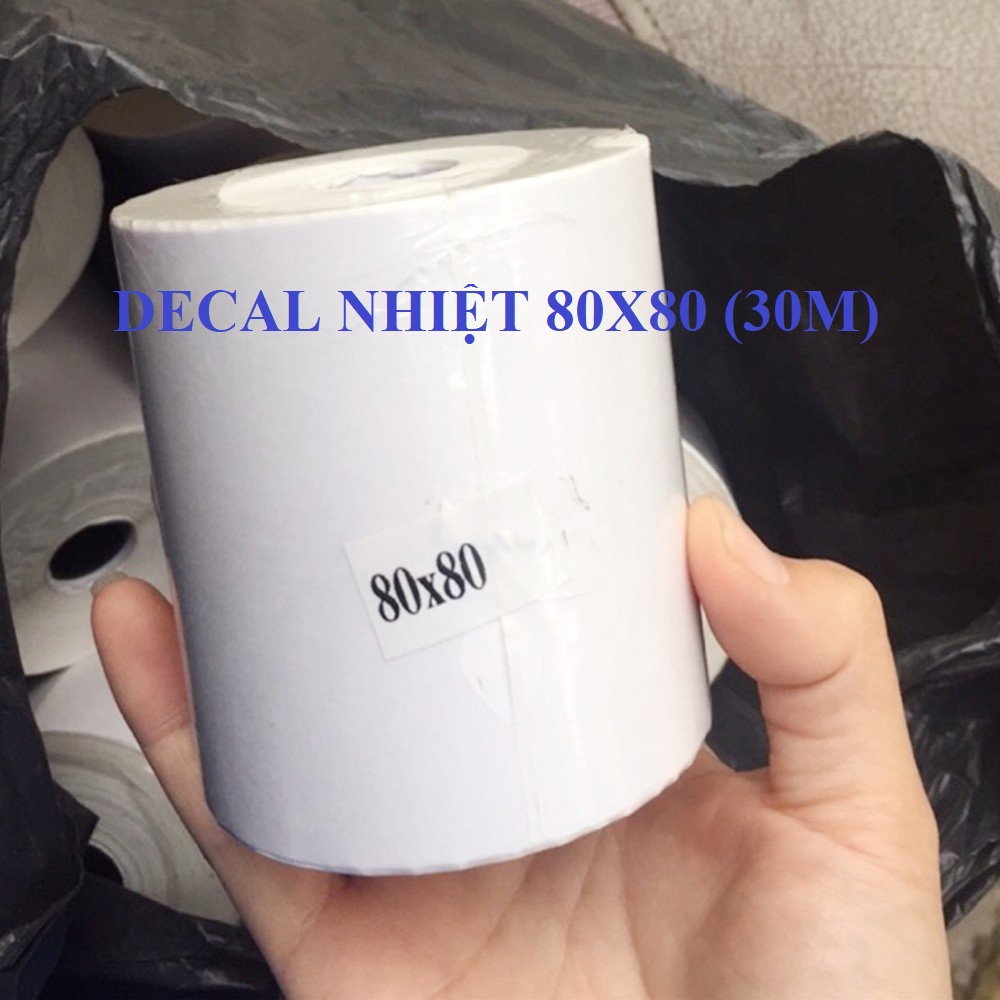 Decal nhiệt 80mm x 80mm , tem in giao hàng nhanh, giấy in decal nhiệt, tem in vận chuyển