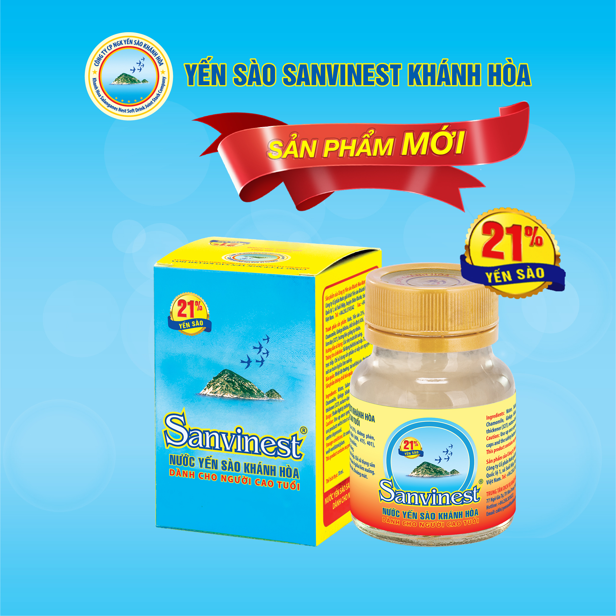 Nước Yến sào Sanvinest Khánh Hòa dành cho người cao tuổi lọ 70ml - S205