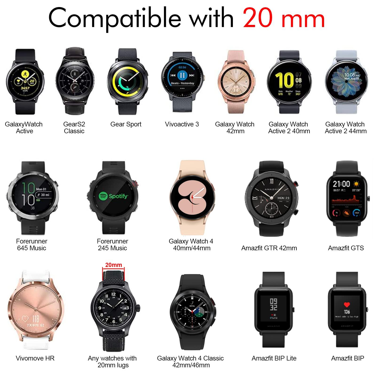 Dây đeo 20mm Galaxy Watch 4 Dây đeo 40mm/44mm, HW SS Watch 4 Dây đeo cổ điển