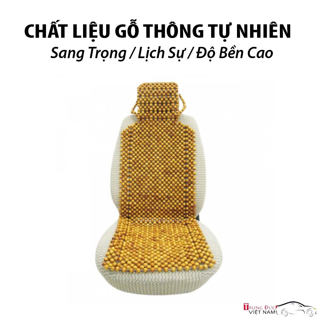 Lót ghế hạt gỗ Ô tô TD - HG102 cao cấp - Hàng Chính Hãng - Quà Tặng Cây Thông Thơm Treo Xe