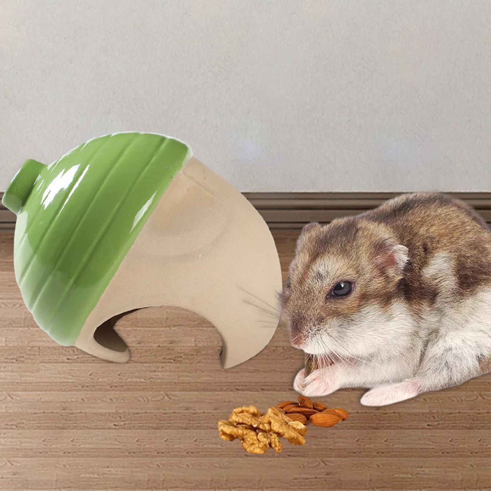 Cartoon Ceramic Hamster House Hideout Cave Small Animal Hut