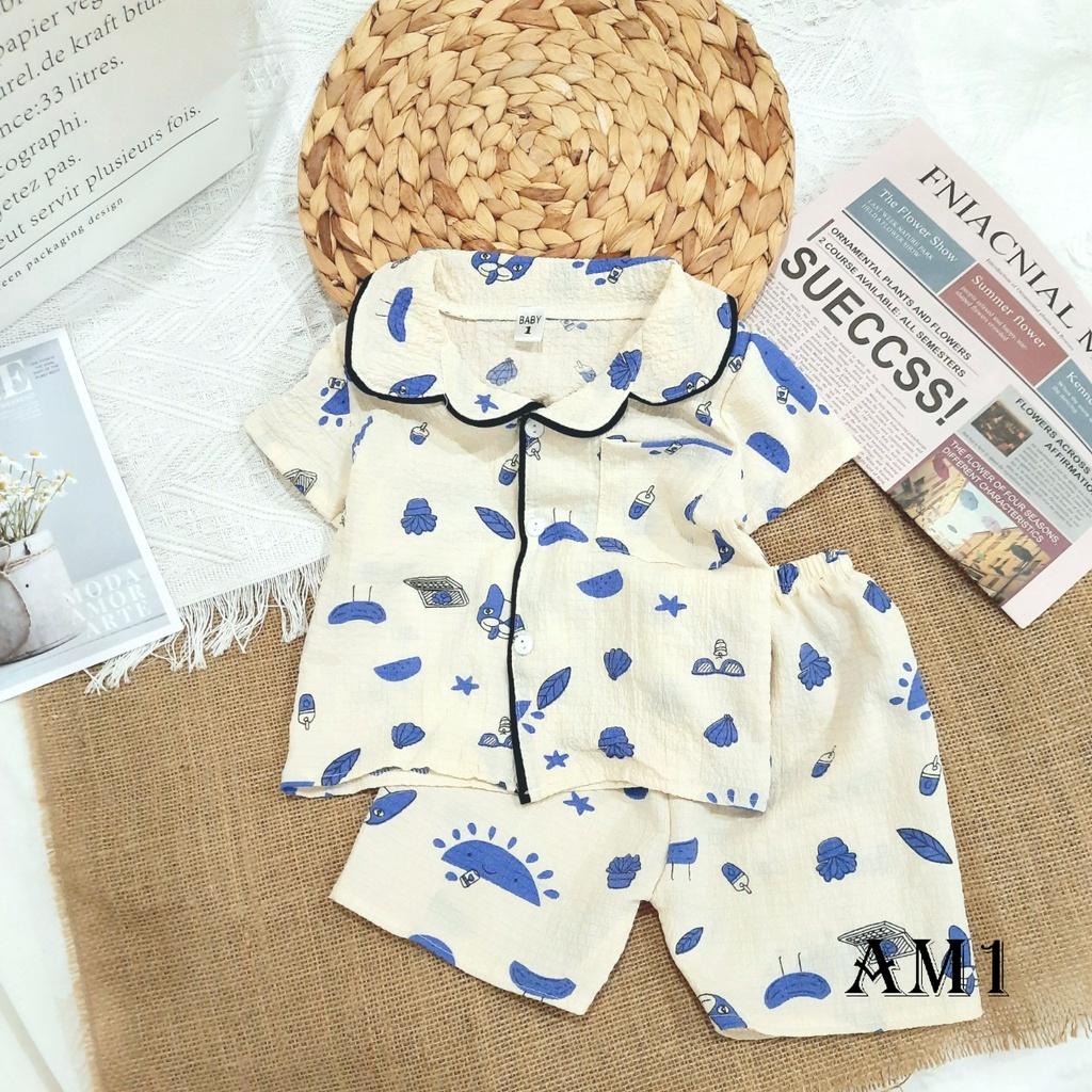 Đồ bộ quần áo pijama chất đũi xốp cho bé QATE898