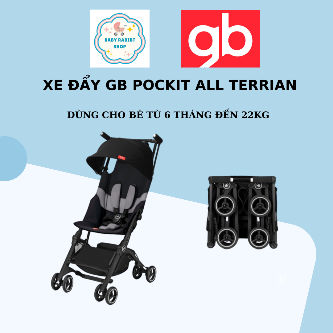 Xe đẩy du lịch gấp gọn cho bé GB Pockit+ All Terrain
