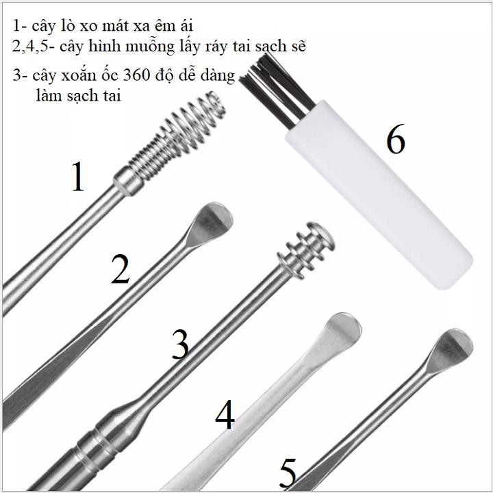 Bộ 5 Dụng Cụ Lấy Ráy Tai iNox (Hộp Nhựa) linhmartvn