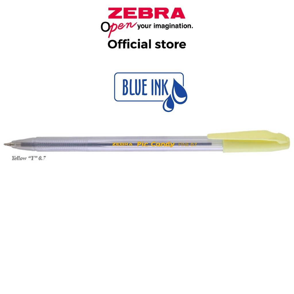 Viết bi nắp Pic Candy 0.7mm hộp 12 cây mực xanh - Zebra