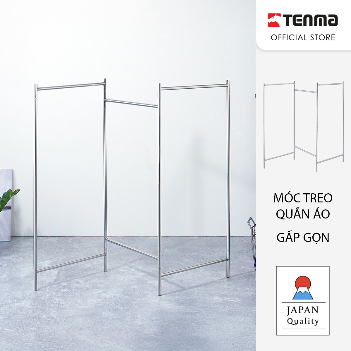 Giá Phơi Quần Áo Bằng Thép Không Gỉ PSI-02 TENMA, Dễ Dàng Tháo Lắp, Gấp Gọn Và Điều Chỉnh