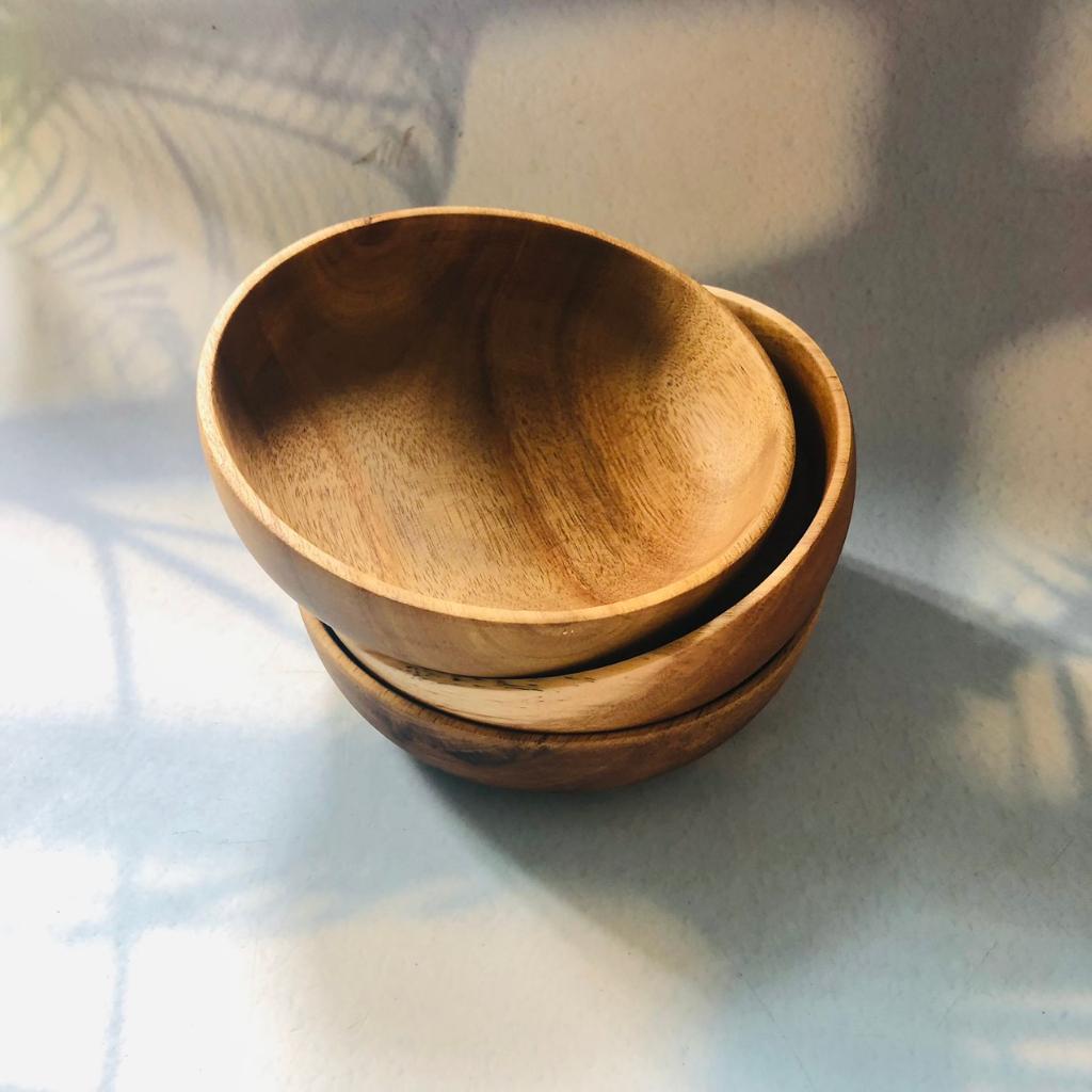 Bát/Tô Gỗ Keo Nhỏ Xinh 14x4 cm, Bát Đựng Salad, Soup, Mỳ Tiện Lợi