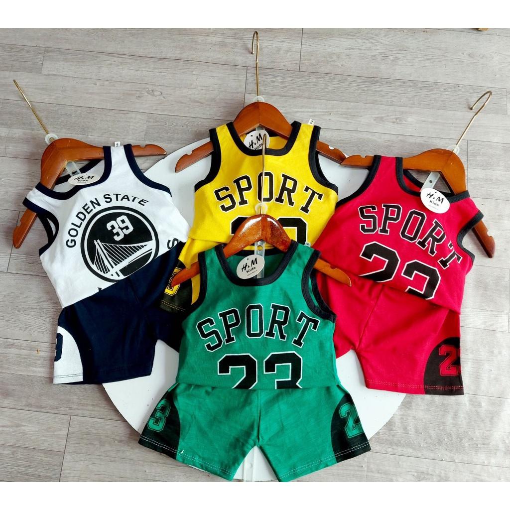 Bộ Ba Lỗ Cho Bé Chất Cotton 4C, Bộ Ba Lỗ Bé Trai họa tiết thể thao - SAM. KIDS68
