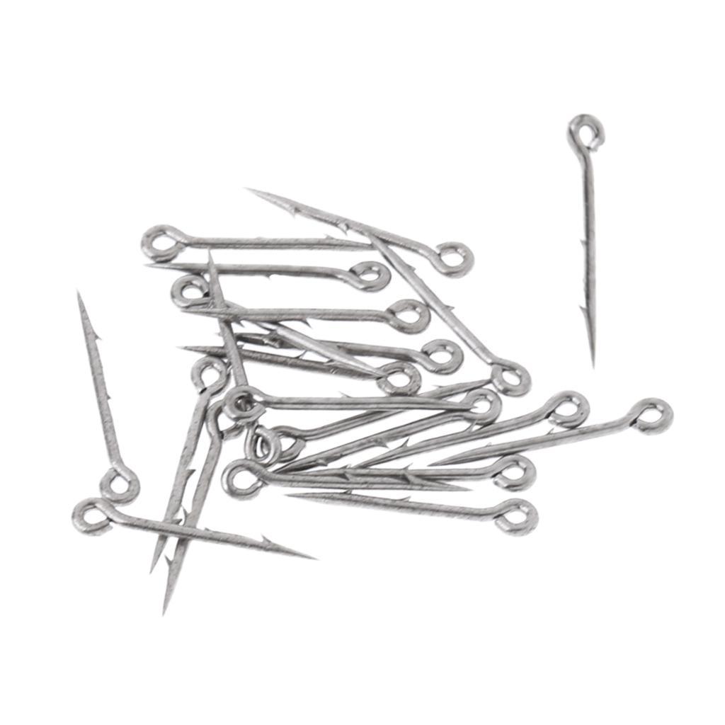 40 Pcs Sea Fishing Hooks Barbed Worm Hooks Straight Fishhook Tackle, M L