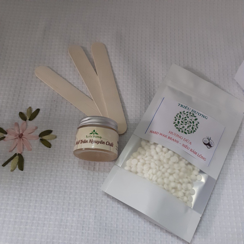 Combo Sáp Tẩy Lông Hạt Đậu Hard Wax Beans Cao Cấp + Mỡ Trăn