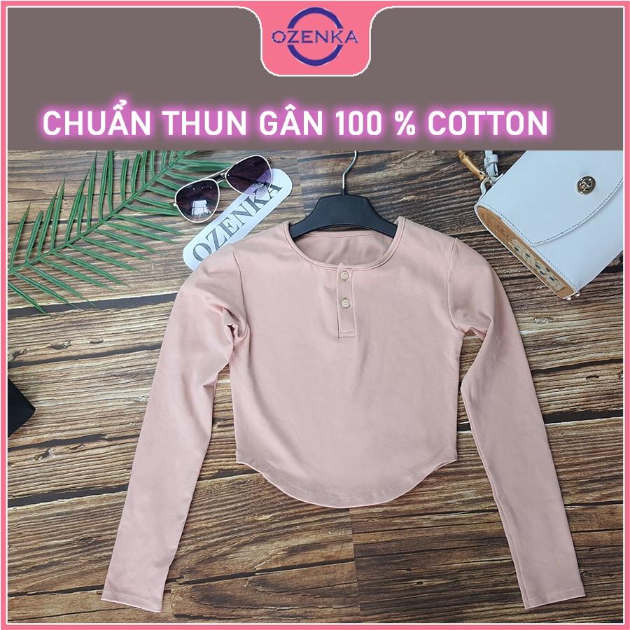 Áo croptop tay dài khoét eo nữ đẹp , áo crt ôm body vạt bầu thun gân 100% cotton size dưới 52 cân nhiều màu