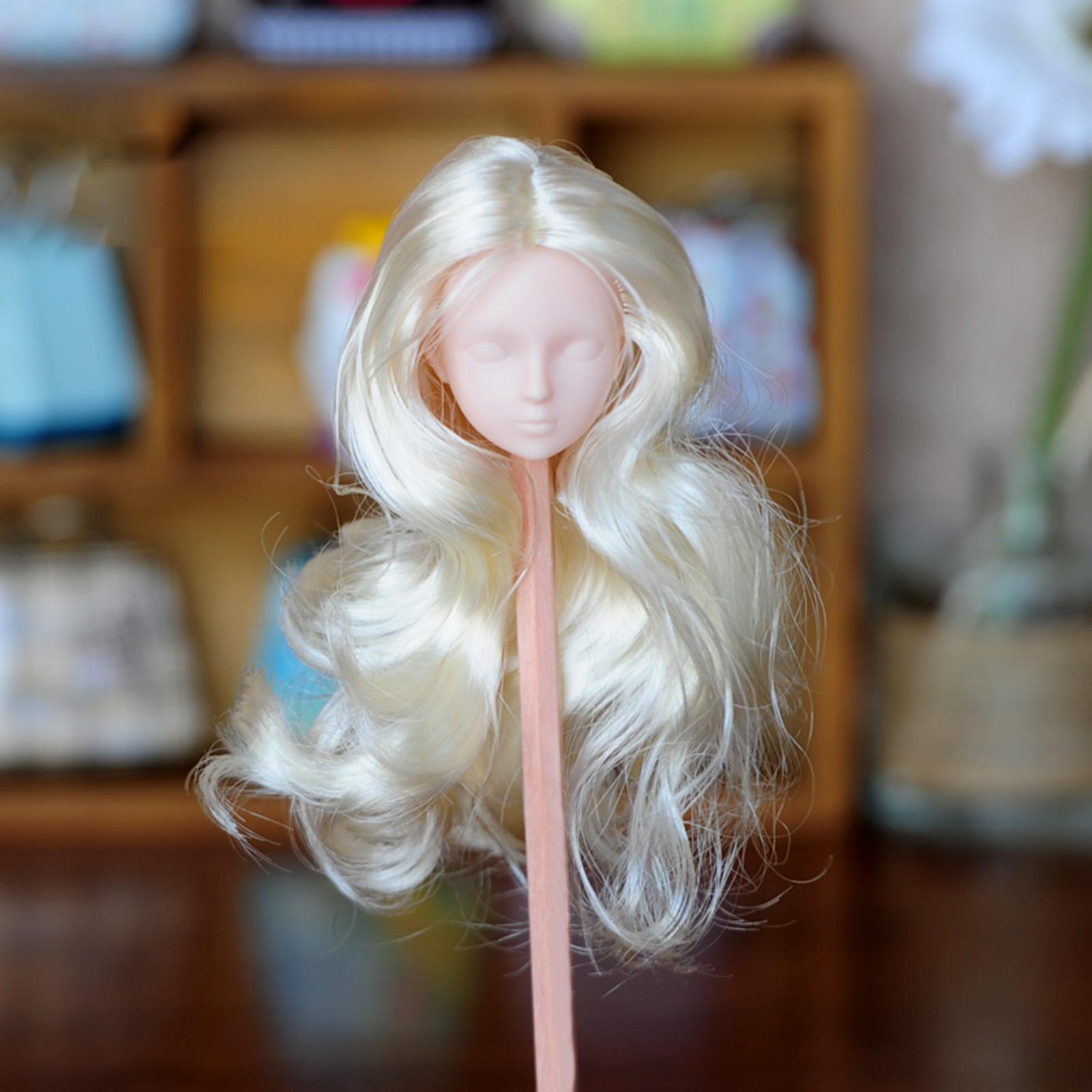 1/6 Female Doll Head with Long Hair Ball Jointed Doll Head for Age 3-6