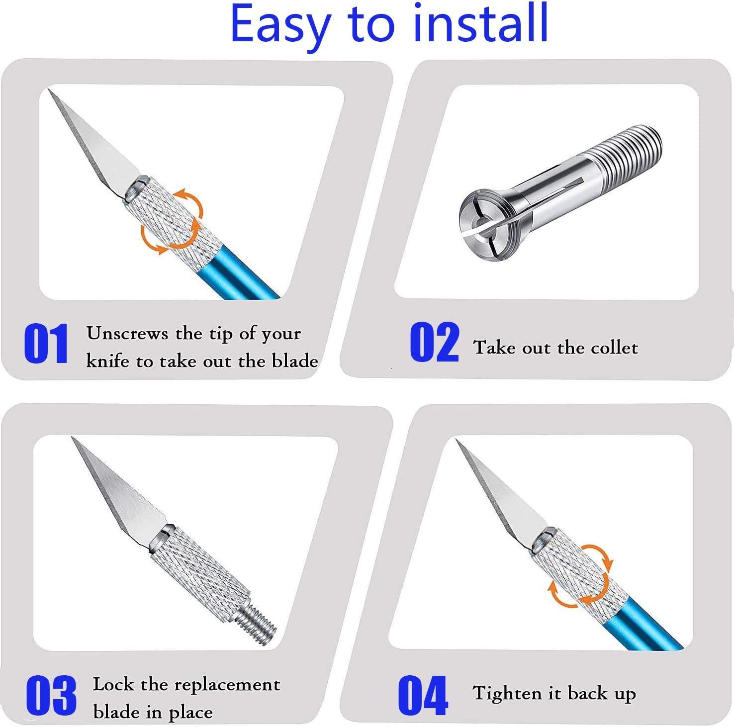 Dao thủ công với Bộ lưỡi dao 11 miếng để cắt khắc Sáng tạo nghệ thuật