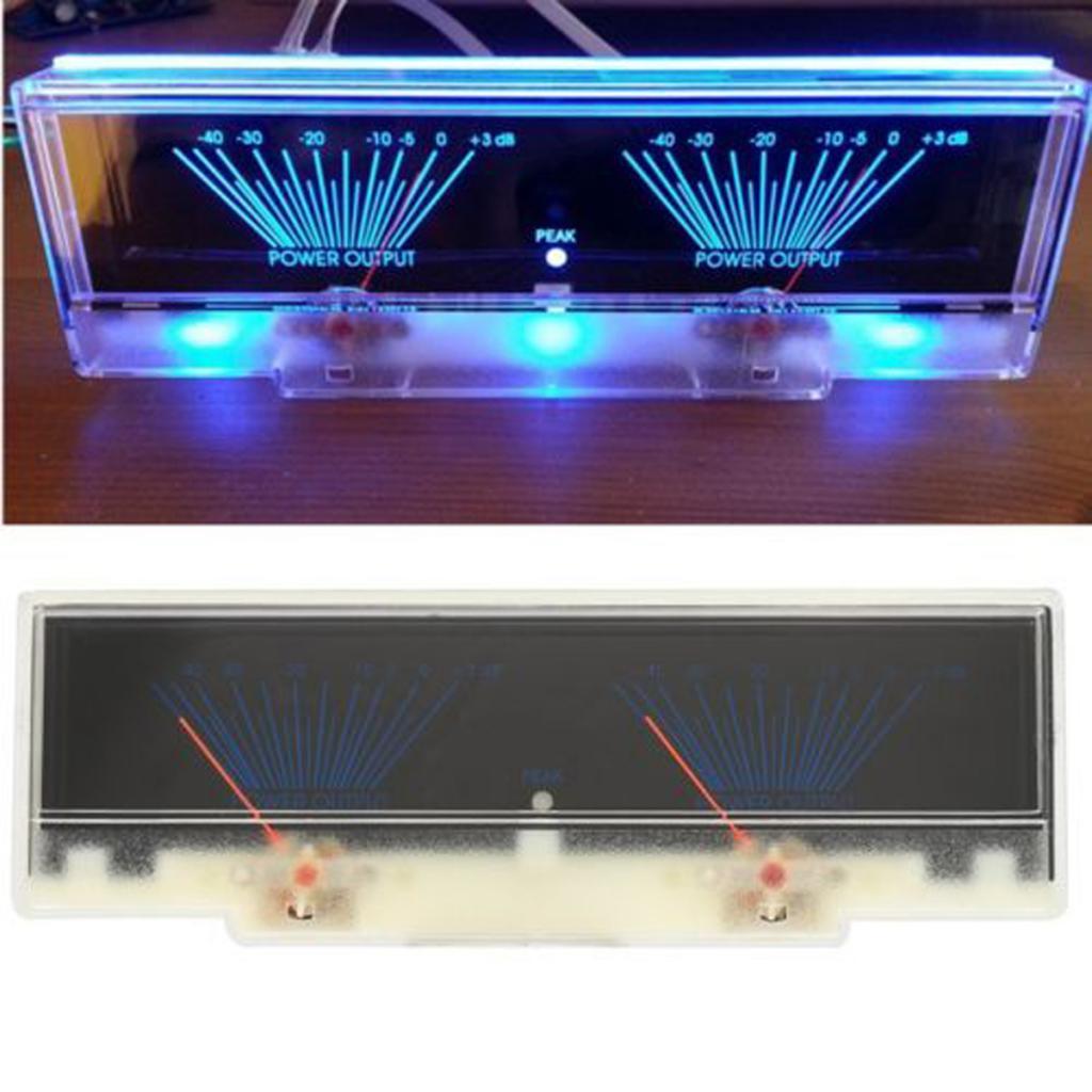 Power Amplifier Panel Dual Analog VU Meter Audio Level DB Meter With BackLit