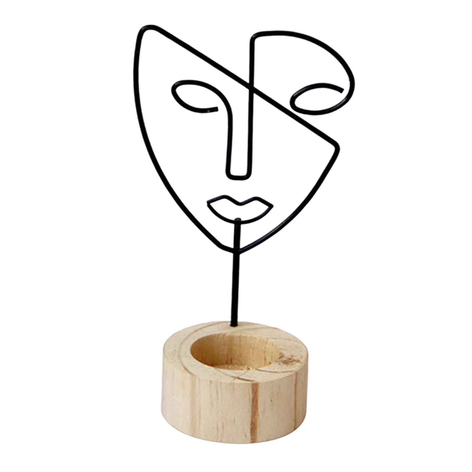 Candlestick Holders Abstract Face Statue Figurines Tealight Candleholder
