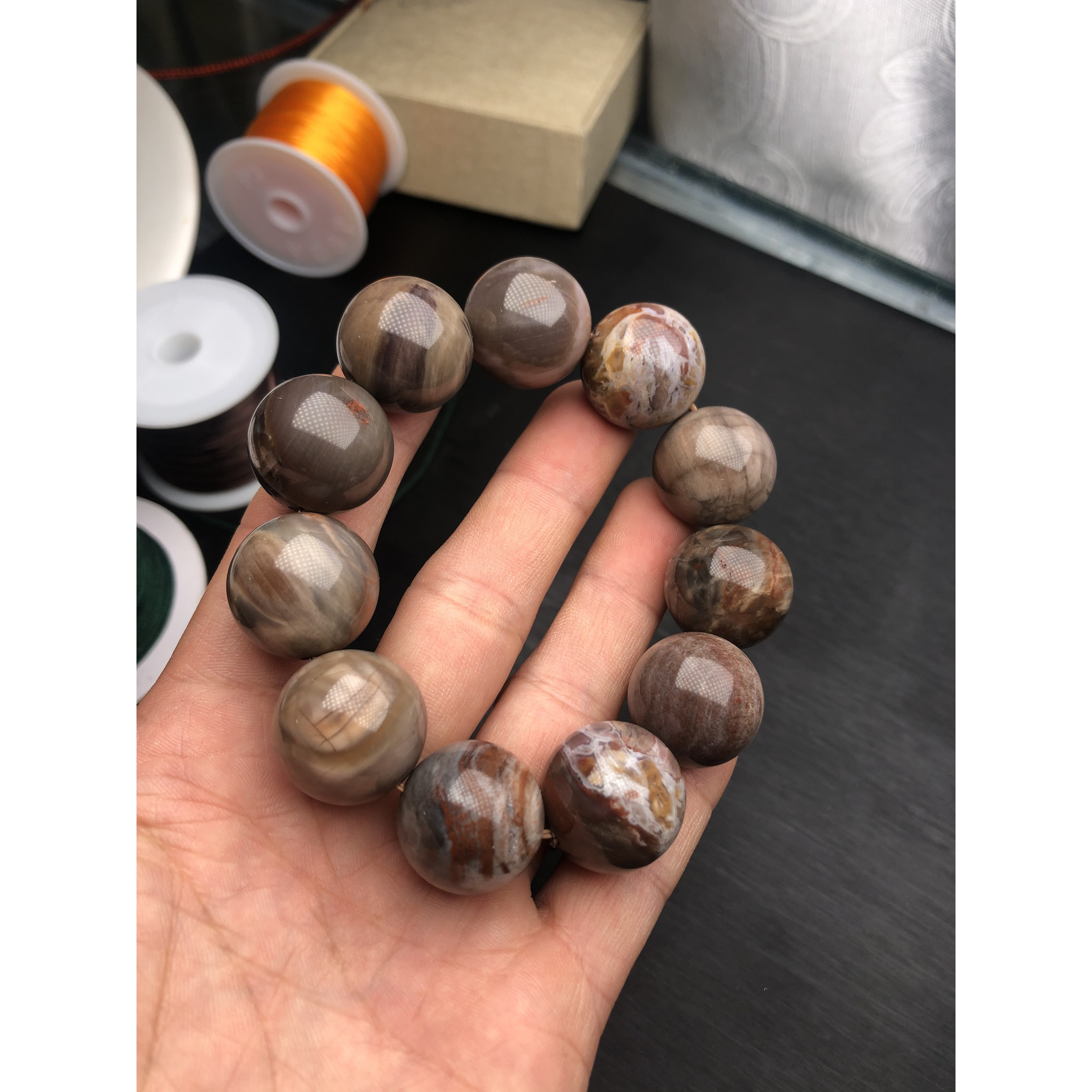 Vòng gỗ hoá thạch 20 mm tự nhiên