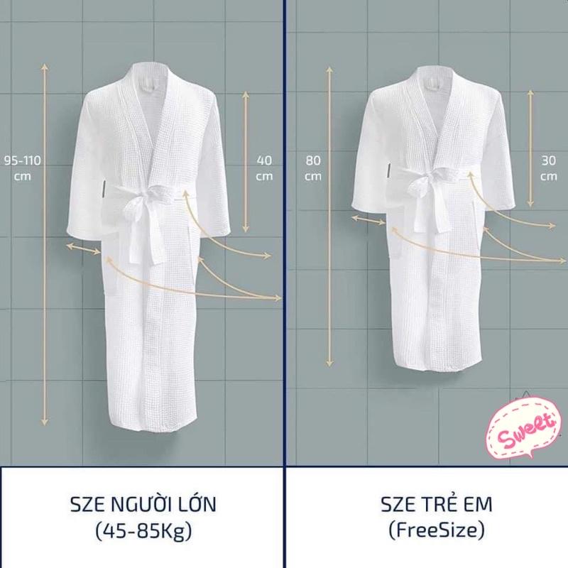 ÁO CHOÀNG TẮM KHÁCH SẠN CAO CẤP - Chất Liệu 100% Cotton Thoáng Mát Cao Cấp- Không Xù