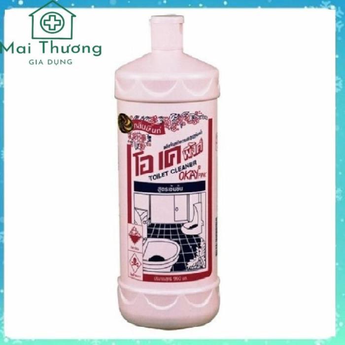 Combo 12 Chai Nước Tẩy Nước Tẩy Rửa Bồn Cầu Okay Pink Toilet Cleaner Thái Lan (1 chai 960ml ) siêu mạnh, siêu rẻ...