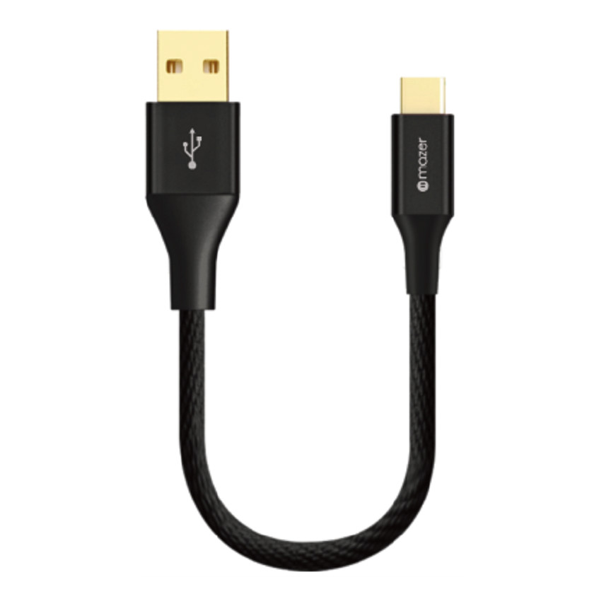 Dây Cáp Mazer ALU.DURA.TEK USB-A to USB-C Cable 3.1A (20cm)  - Hàng Chính hãng