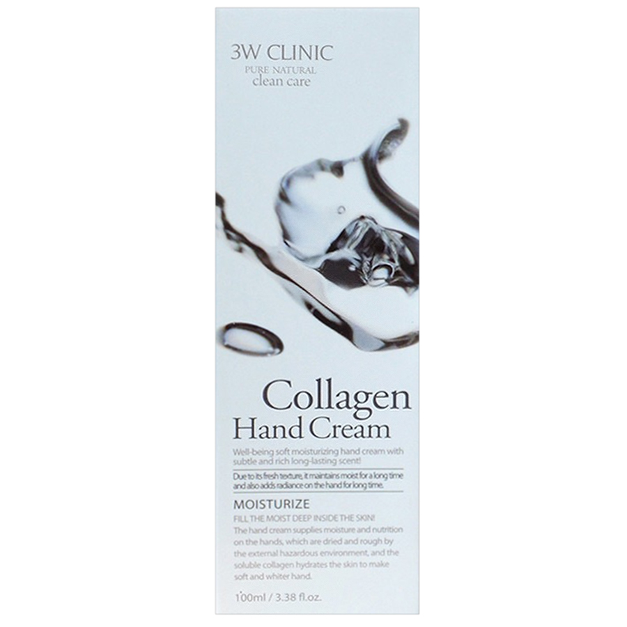 Combo Kem Dưỡng Da Tay Hoa Quả 3W Clinic Hương Táo MP0034 + Kem Dưỡng Da Tay Tinh Chất Collagen 3W Clinic Hand Cream (100ml/Chai)