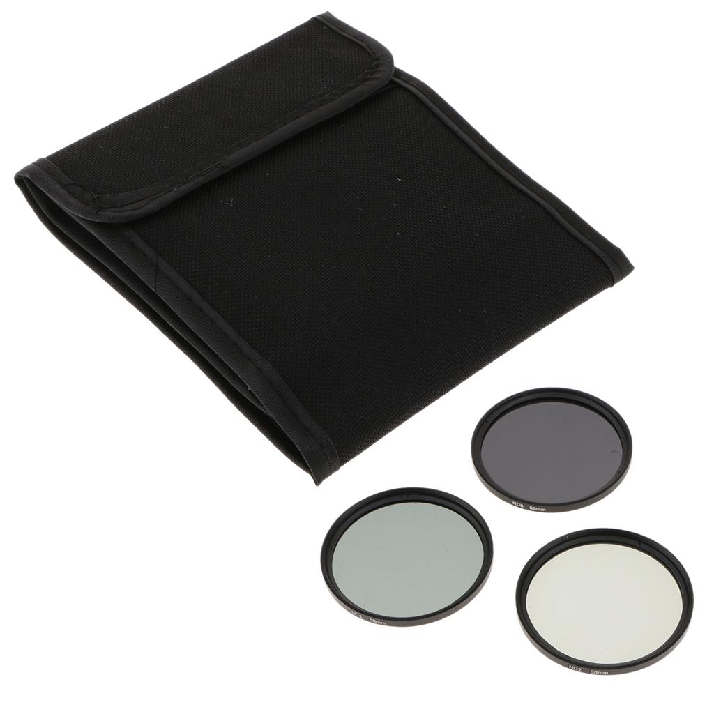 3-Piece Multi-Coated Glass Filter Kit  for 58mm DSLR Lens