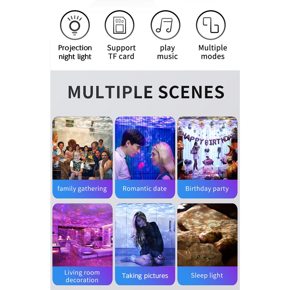 Đèn chiếu ánh sáng LED 2 trong 1 và máy nghe nhạc có điều khiển từ xa