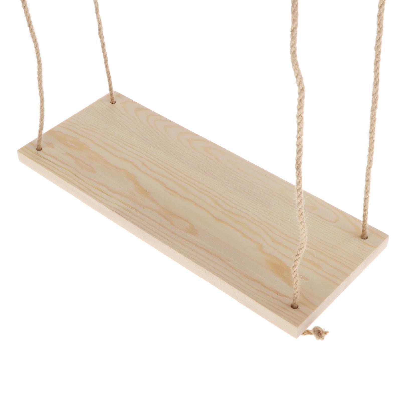 Wooden Floating Shelves with String Rope Hanging Floating Shelves