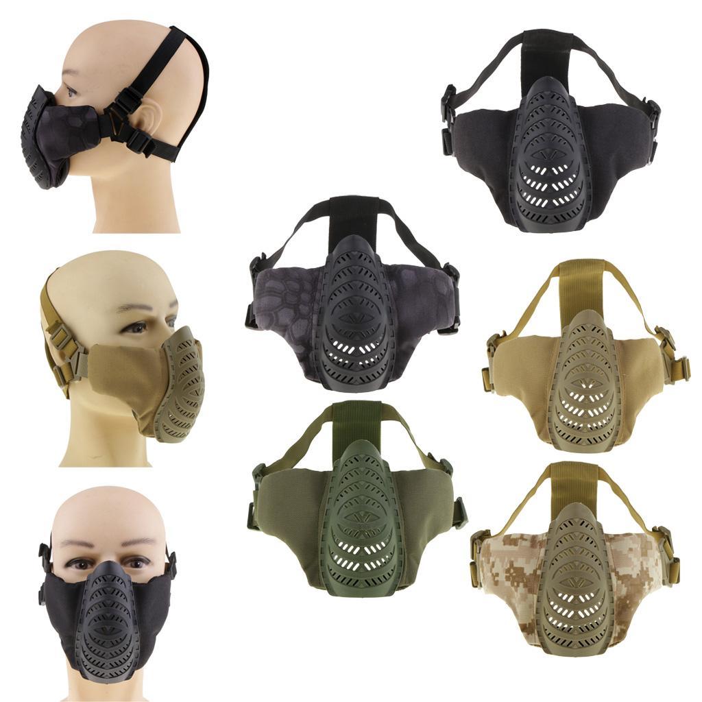 Foldable Half Face Mesh Mask Army Style Comfortable Adjustable Lower Face Protective Mask