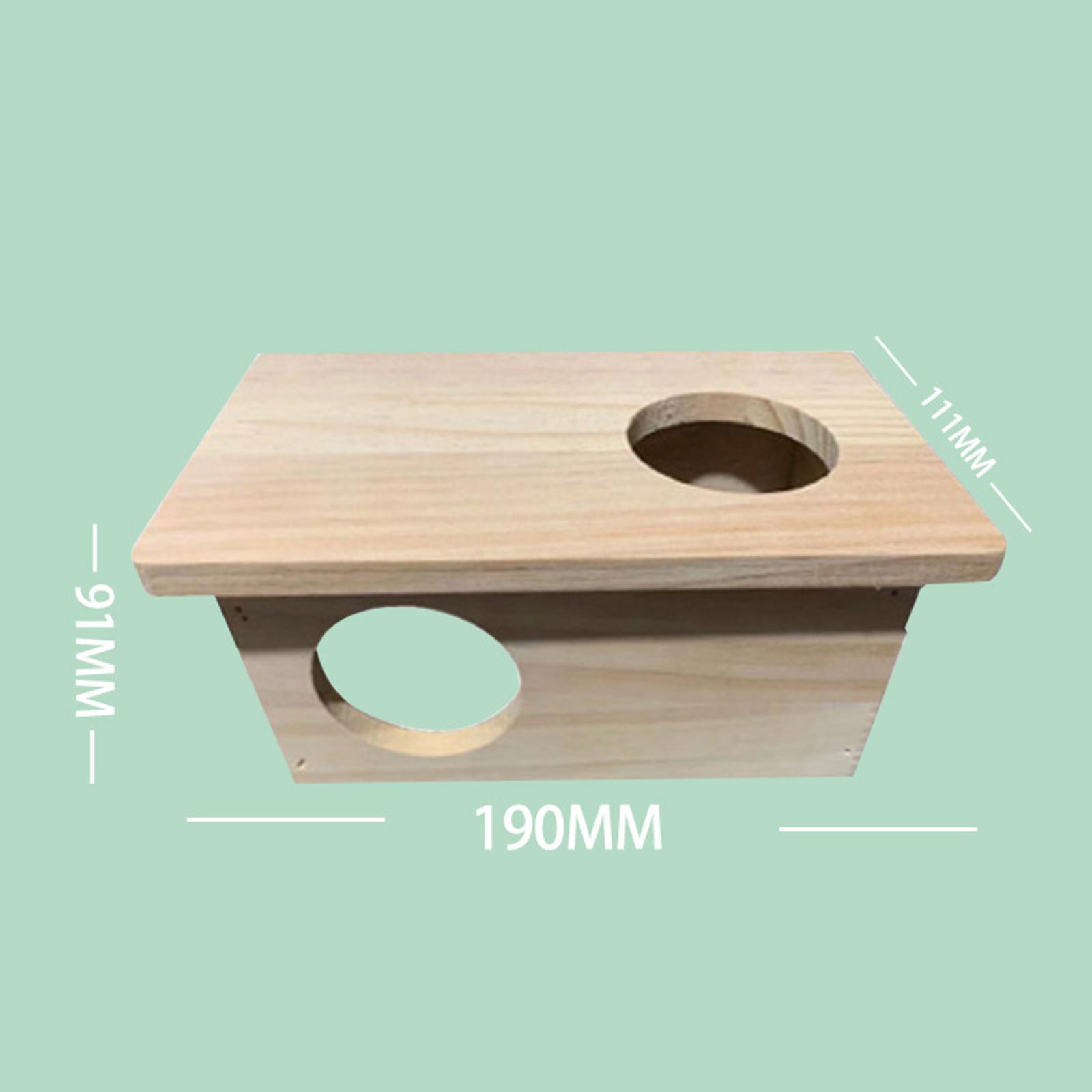 Hamster Wooden House Cage Accessories Hideout Nesting Habitat for Gerbils Guinea Pig