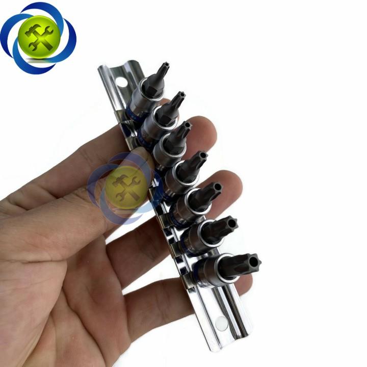 Bộ tuýp lục giác sao có lỗ Kingtony 2107PR loại 14 7 chi tiết