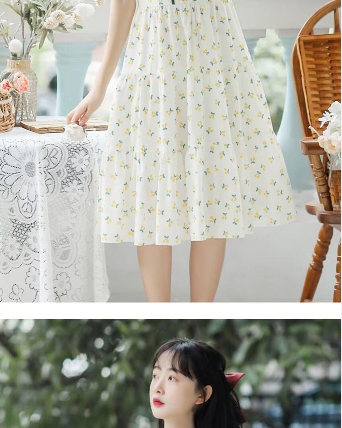 TOBE1SHOP Học sinh trung học ít tươi mát đầm 2023 mùa hè đại học gió một chữ hoa mảnh đầm hiển thị gầy thắt lưng váy nữ