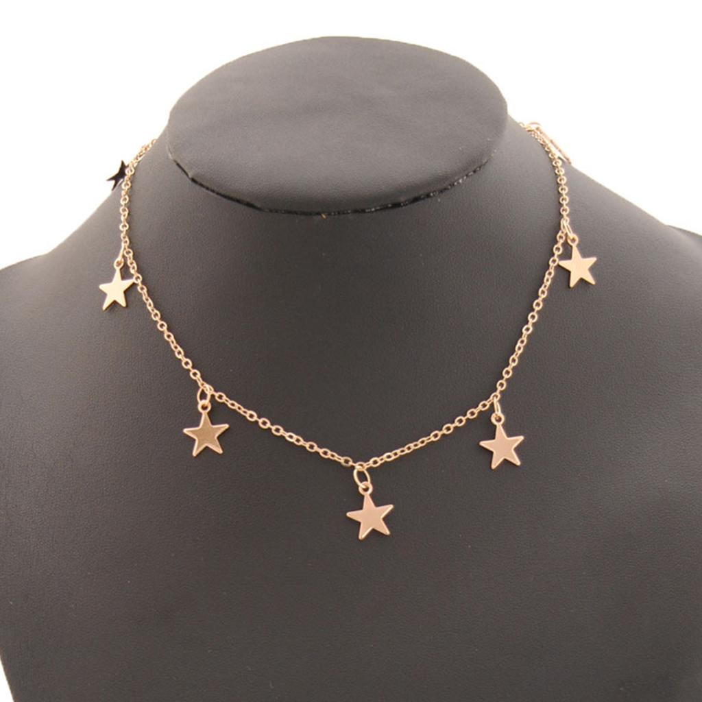 Fashion Women Clavicle Choker Necklace Star Pendant Chain Jewelry Silver