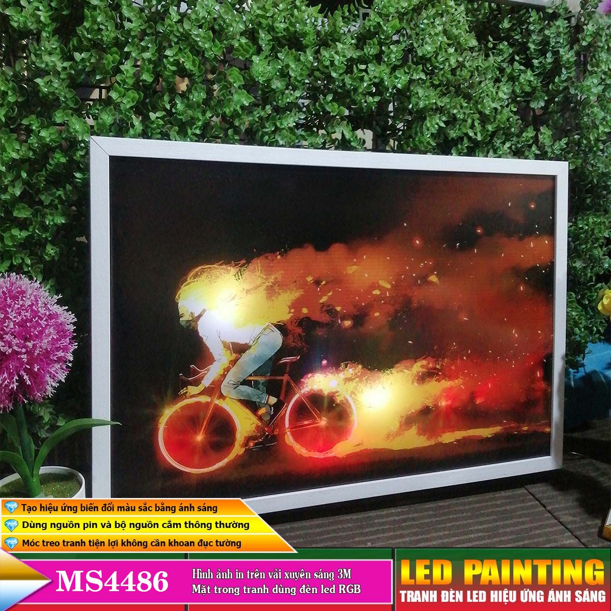 Tranh treo phòng khách, phòng ngủ hiệu ứng ánh sáng. KT: 60 x 40cm-MS:4486L6