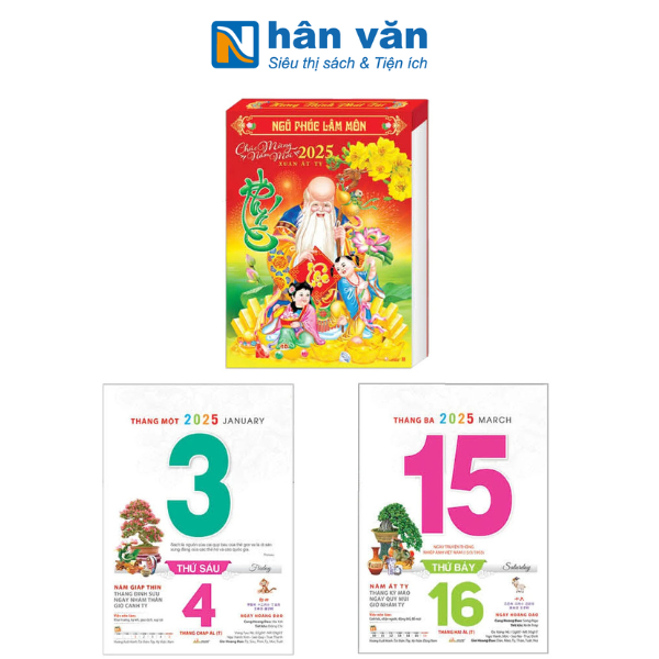 Lịch 2025 - Lịch Bloc Đại Màu 2025 - Vẻ đẹp bất tận - Cây mai - 14.5 x 20.5 cm - Văn Lang VL12B