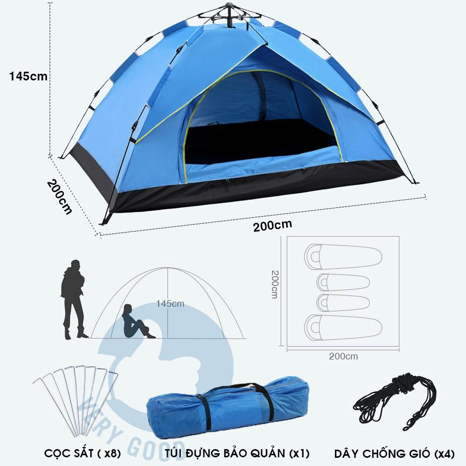Lều liều picnic cắm trại dã ngoại du lịch đi phượt tự bung cỡ lớn size đủ cho 3-4 người