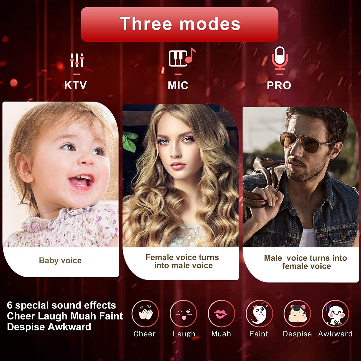 Micrô Karaoke không dây Bluetooth Chuyên nghiệp Mic Chuyên nghiệp Máy hát di động cho điện thoại/TV/loa/loa KTV Màu: Đen