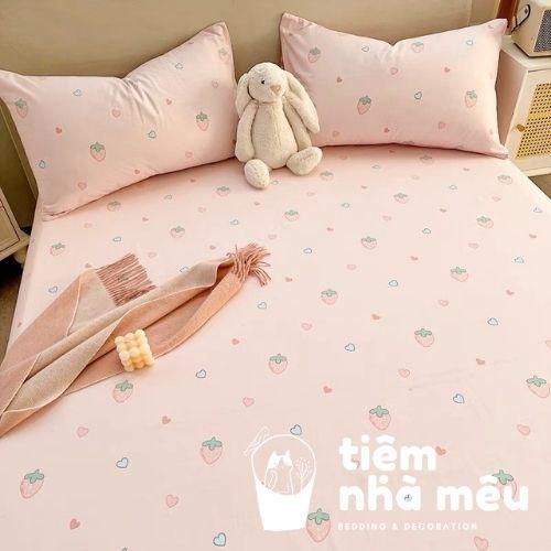 Bộ Ga Gối Cotton Hàn m6/m8/2m - Tiệm Nhà MêuSet 3 Món Ga + 2 Vỏ Gối Cotton 100% Nhiều Mẫu Dễ Thương