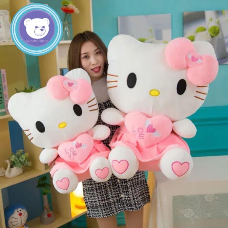 Gấu bông gấu mèo Hello Kitty mặc váy cao cấp - Gấu Bông Hana