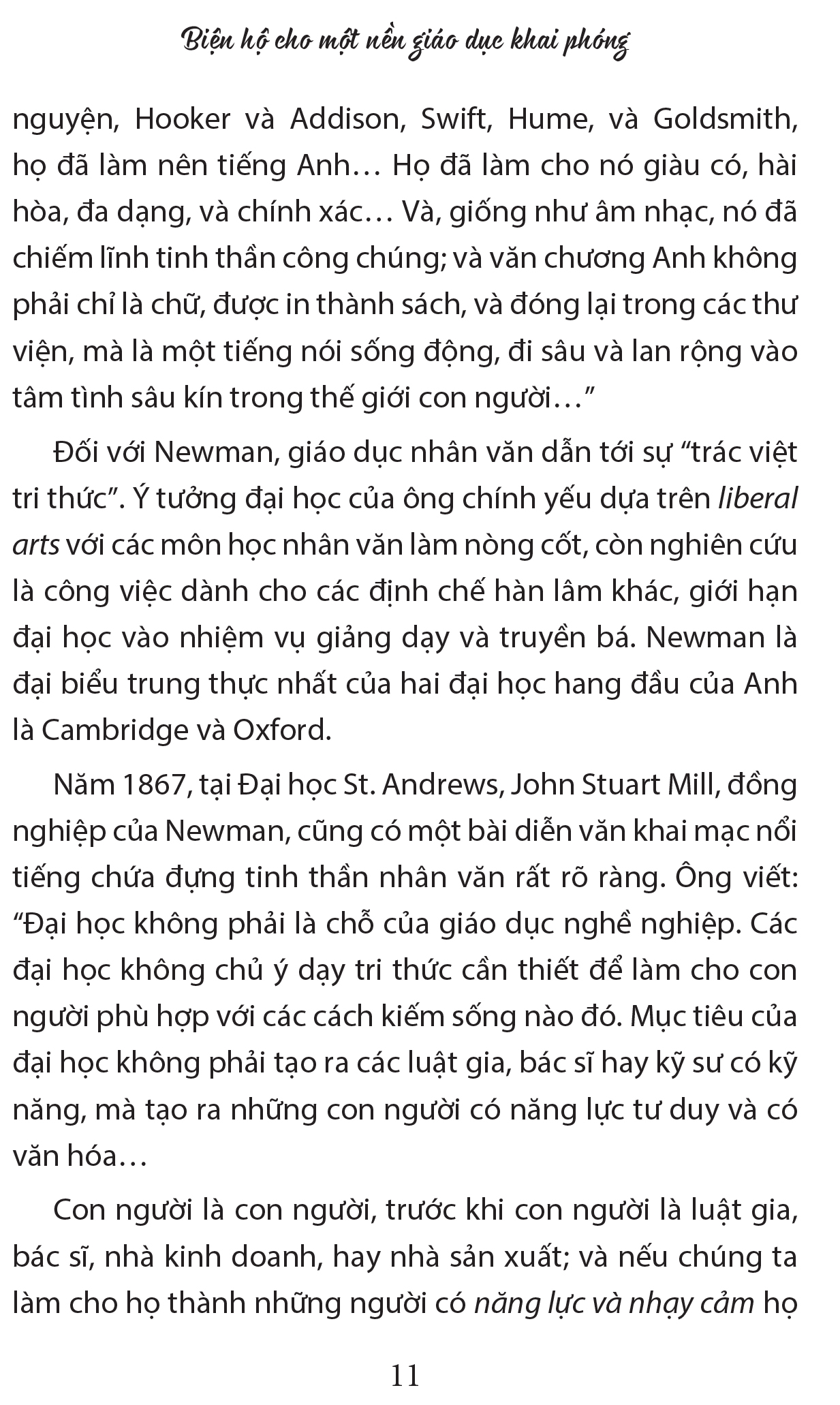 Biện hộ cho một nền giáo dục khai phóng